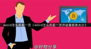 word怎么另起一页（word怎么另起一页并设置纸张大小）