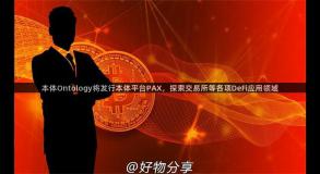 本体Ontology将发行本体平台PAX，探索交易所等各项DeFi应用领域