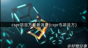 cspr项目方最新消息(cspr币项目方)