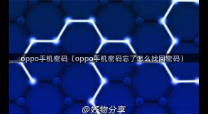 oppo手机密码（oppo手机密码忘了怎么找回密码）