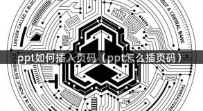 ppt如何插入页码（ppt怎么插页码）