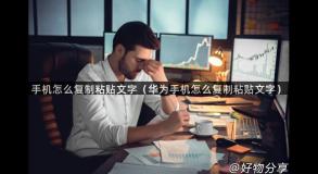 手机怎么复制粘贴文字（华为手机怎么复制粘贴文字）