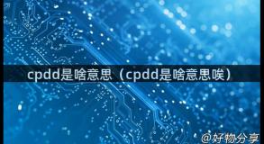 cpdd是啥意思（cpdd是啥意思唉）