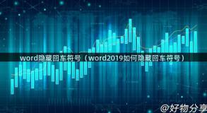 word隐藏回车符号（word2019如何隐藏回车符号）