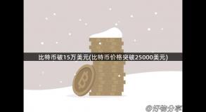 比特币破15万美元(比特币价格突破25000美元)