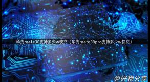 华为mate30支持多少w快充（华为mate30pro支持多少w快充）