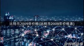 比特币2009年价格(比特币2009年价格表)