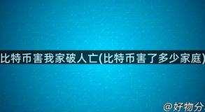 比特币害我家破人亡(比特币害了多少家庭)