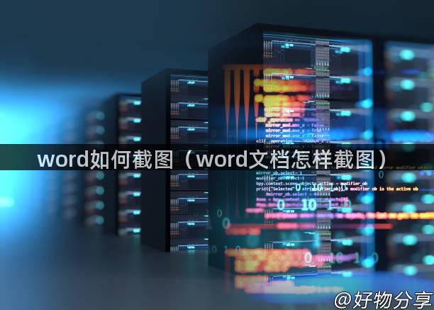 word如何截图（word文档怎样截图）