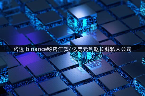 路透 binance秘密汇款4亿美元到赵长鹏私人公司