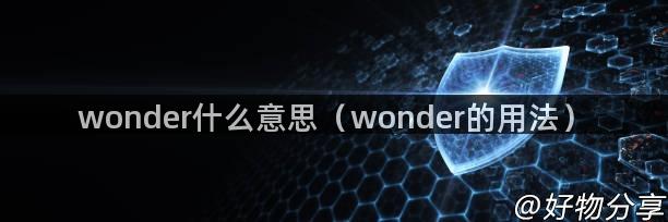 wonder什么意思（wonder的用法）