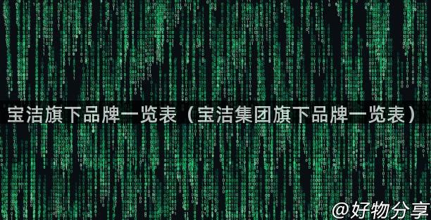 宝洁旗下品牌一览表（宝洁集团旗下品牌一览表）