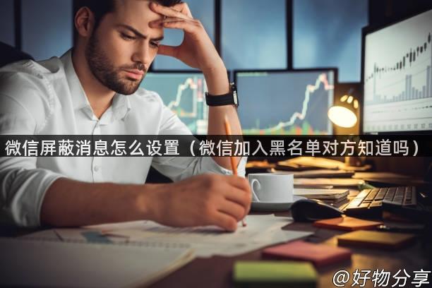 微信屏蔽消息怎么设置（微信加入黑名单对方知道吗）