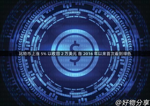 比特币上涨 5% 以收回 2 万美元 自 2016 年以来首次看到绿色