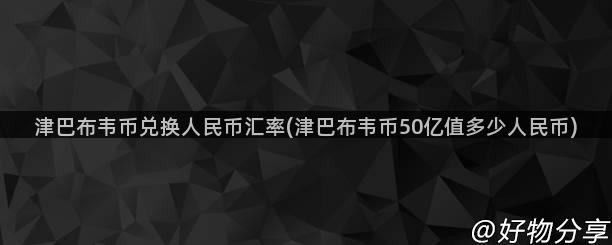 津巴布韦币兑换人民币汇率(津巴布韦币50亿值多少人民币)