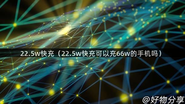 22.5w快充（22.5w快充可以充66w的手机吗）