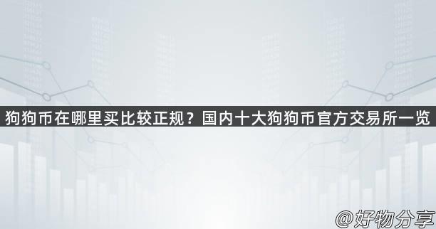 狗狗币在哪里买比较正规？国内十大狗狗币官方交易所一览