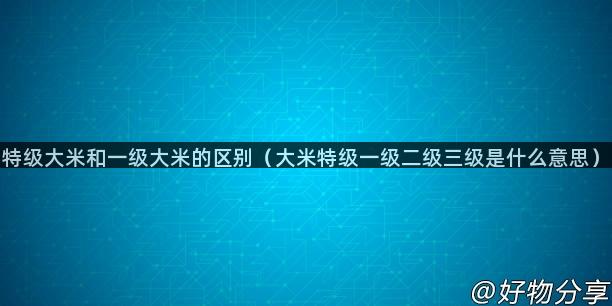 特级大米和一级大米的区别（大米特级一级二级三级是什么意思）