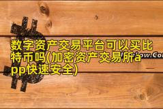 数字资产交易平台可以买比特币吗(加密资产交易所app快速安全)